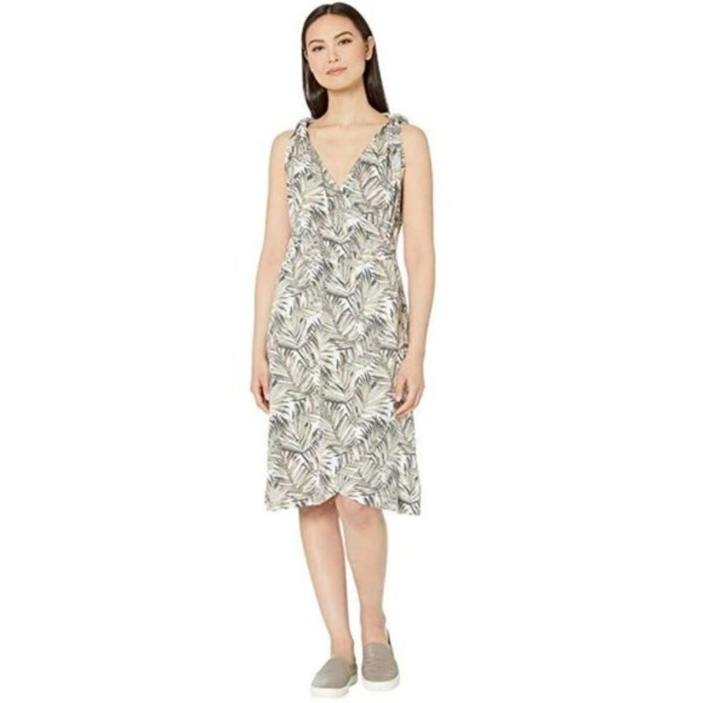 Royal Robbins Noe Cross-Over Dress Taupe Leaves